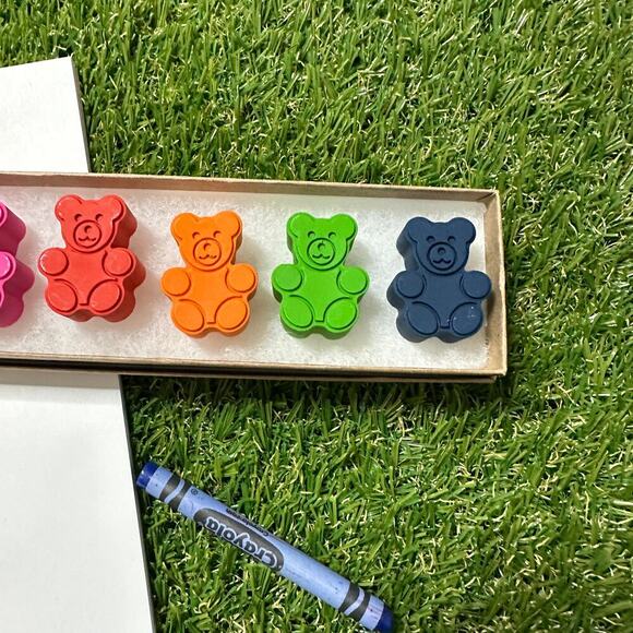 2/$24 Gummy Bears Crayons (6) Kids Girls Boys, Unique Colorful Fun Birthday Gift - Picture 5 of 10